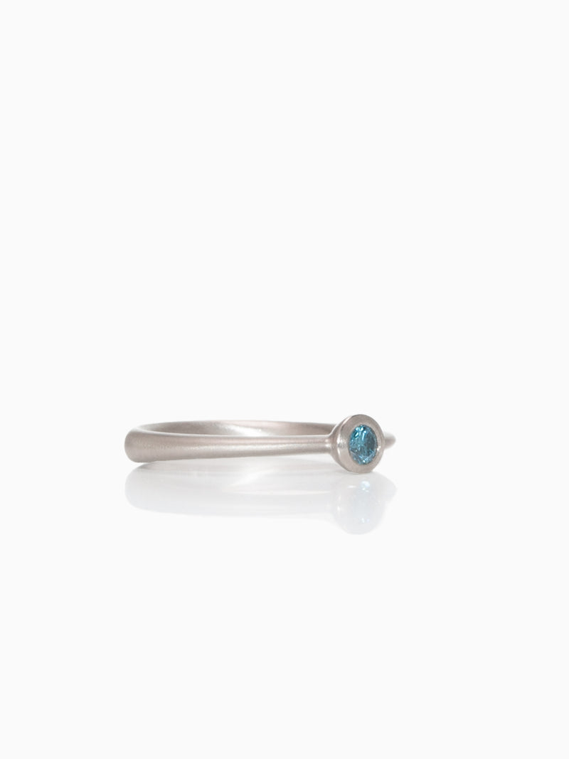 Platin-Ring Sky Blue Diamant